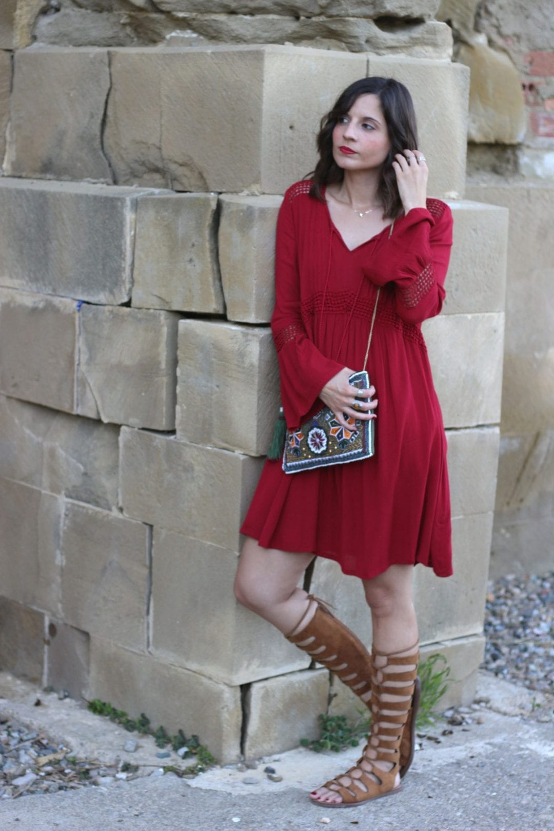 fashion blogger - easy wear - hippie chic - red dress - blog de moda