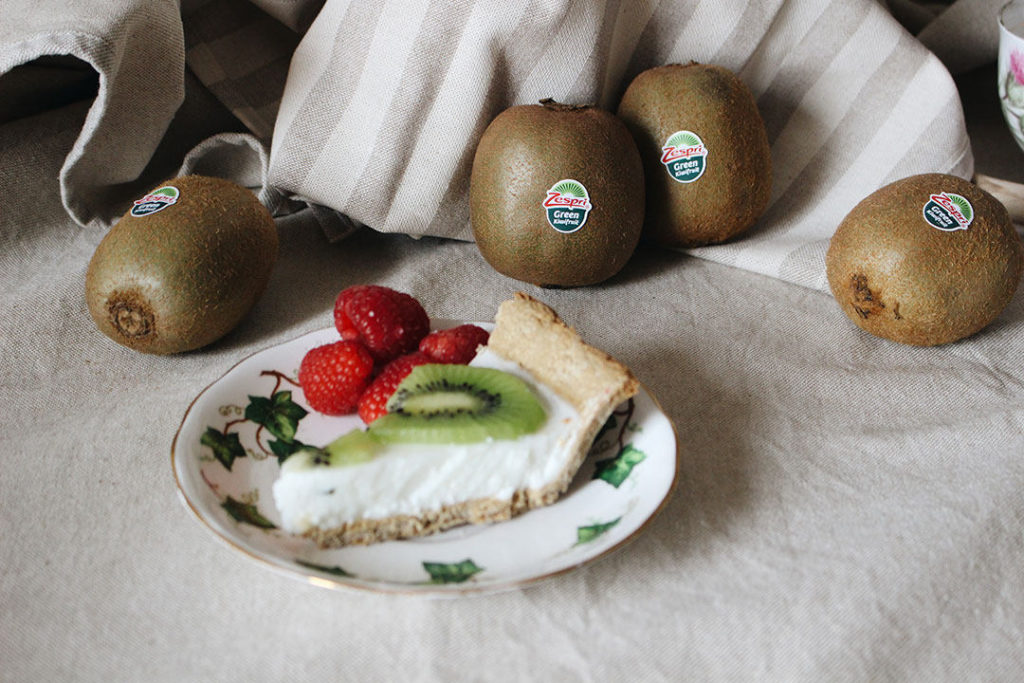 receta fitness - tarta de queso -kiwi Zespri - frutos rojos 