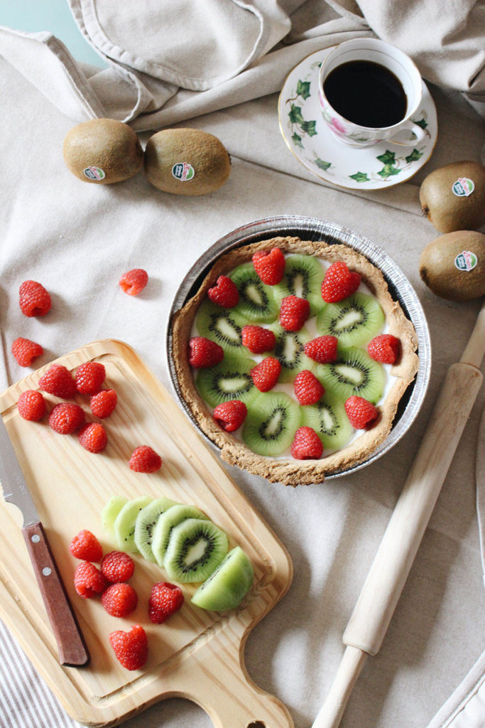 receta fitness - tarta de queso -kiwi Zespri - frutos rojos 